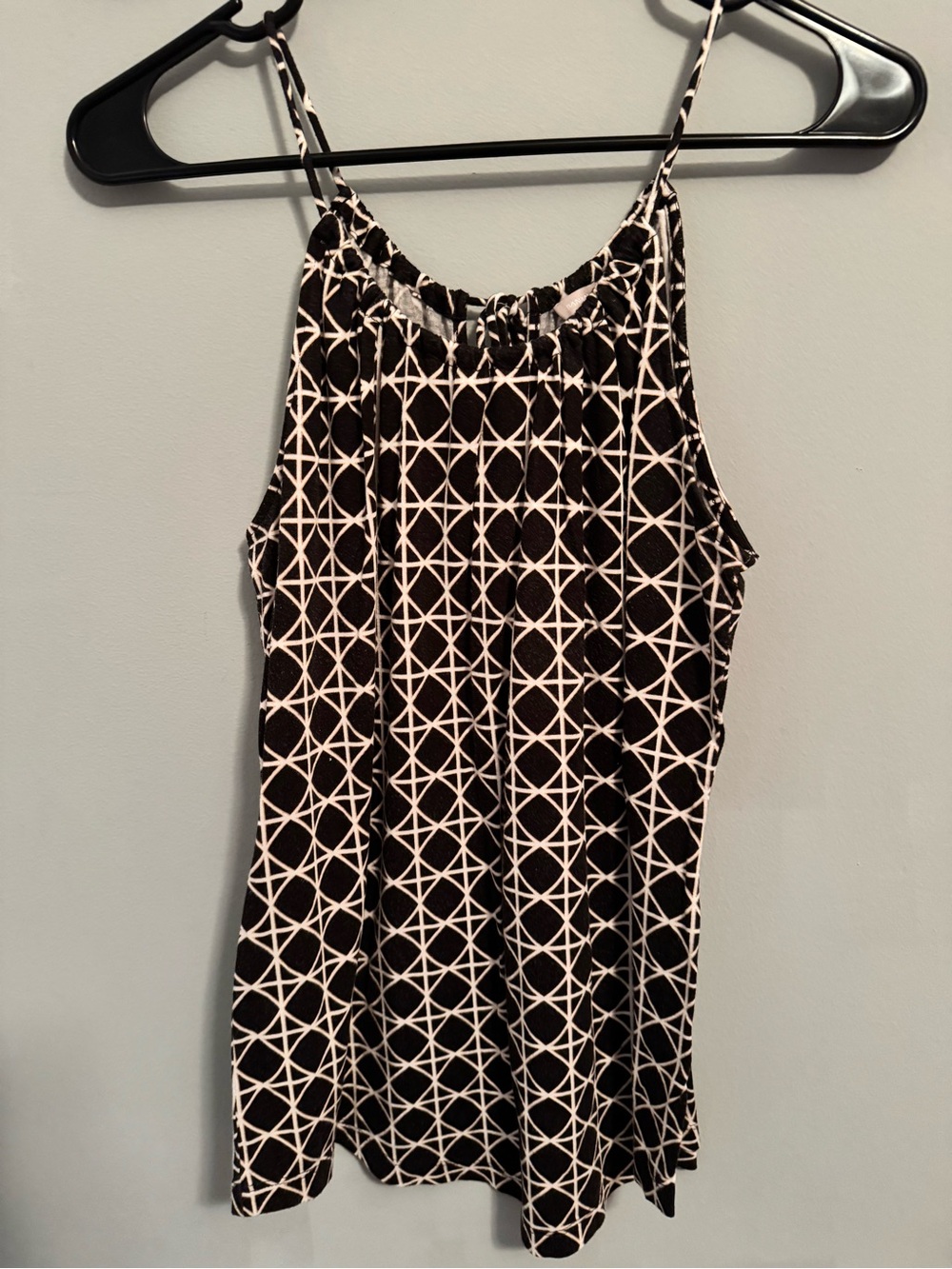 Banana Republic Black and White Geometric Halter Tank